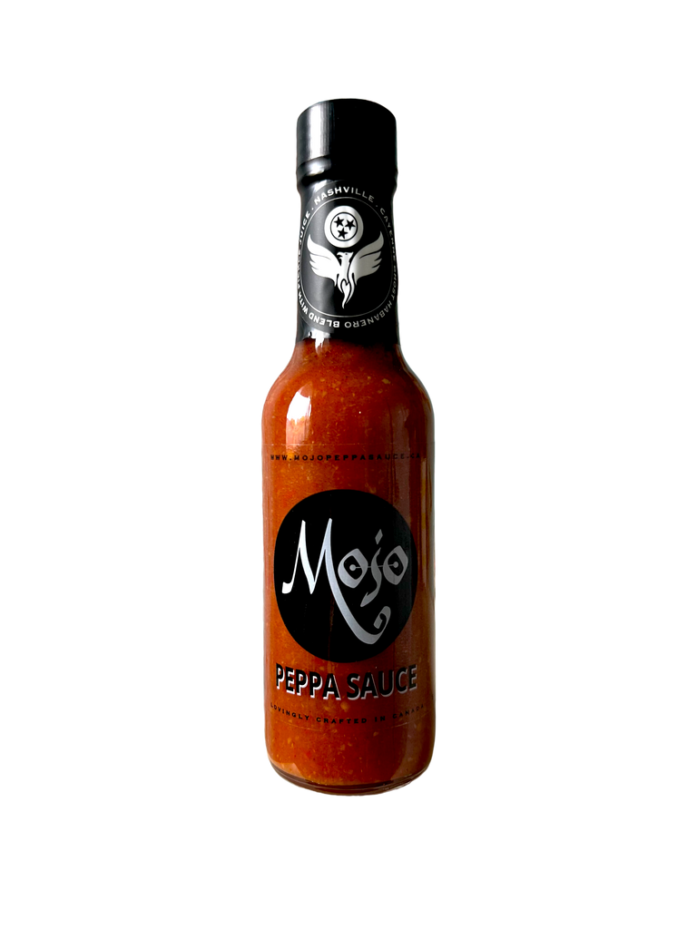 MOJO PEPPA SAUCE 'NASHVILLE' NASHVILLE STYLE HABANERO CAYENNE GHOST PEPPER SAUCE W/ DILL PICKLE JUICE 5 OZ. BOTTLE
