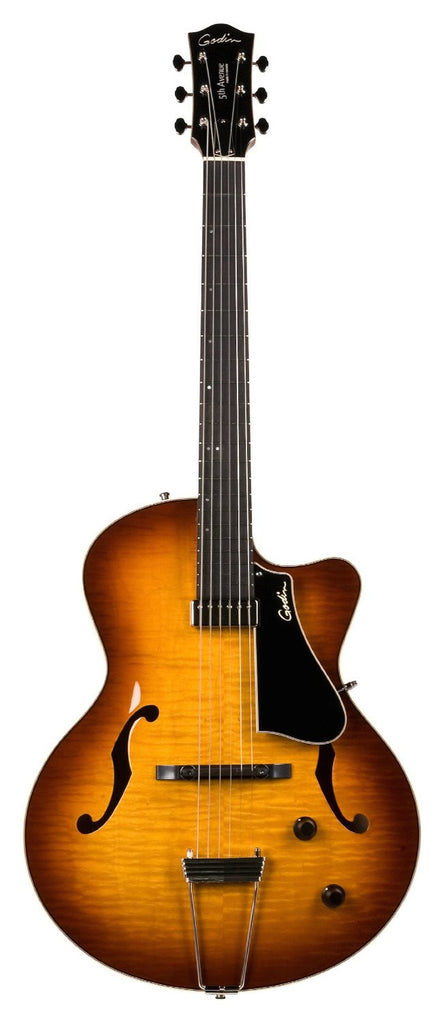 Godin 5th Avenue Jazz Arch Top w/ Tric Case - Jazz Sun Burst AAA High Gloss