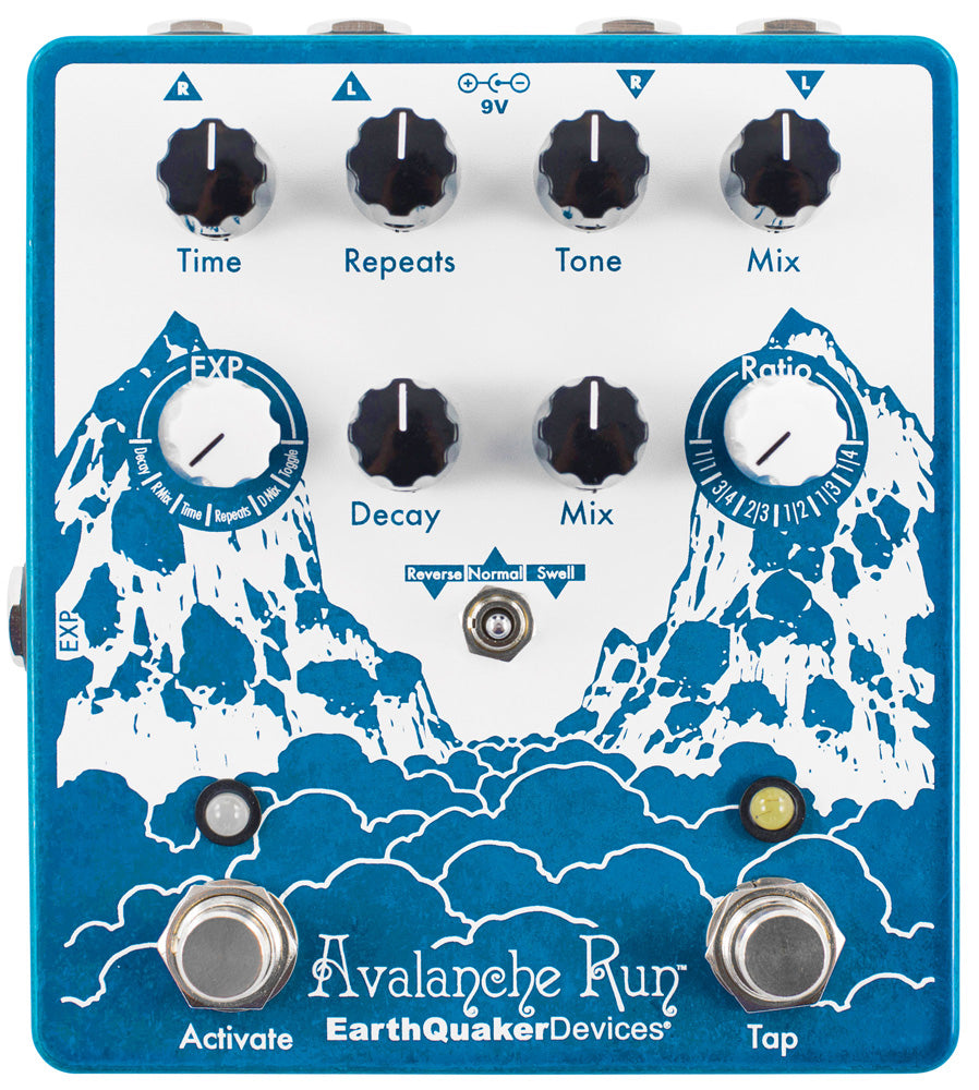 EARTHQUAKER DEVICES AVALANCHE RUN V2 STEREO DELAY & REVERB WITH TAP TEMPO ***CLEARANCE***