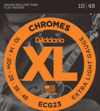 DADDARIO ECG23 CHROMES 10-48 FLATWOUND GUITAR STRINGS