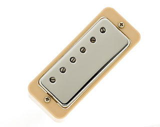 LOLLAR MINI HUMBUCKER PICKUP RING SET WITH HARDWARE/SOAPBAR MOUNT - CREAM