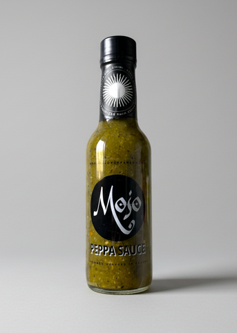 MOJO PEPPA SAUCE 'CHIMI' ARGENTINIAN INSPIRED SPICY CHIMICHURRI W/ RED WINE VINEGAR & OLIVE OIL 5 OZ. BOTTLE