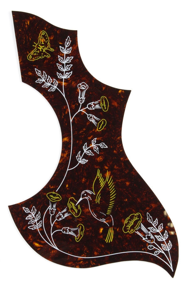 Allparts Pickguard For Hummingbird Acoustic - Tortoise w/ Imprint (Adhesive Backing)