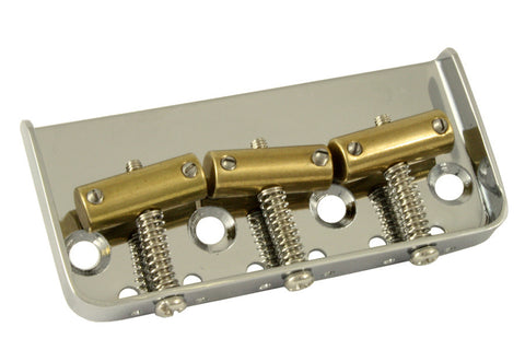 Allparts Short Steel Bridge For Tele (Tilt Compensated Brass Saddles) - Nickel