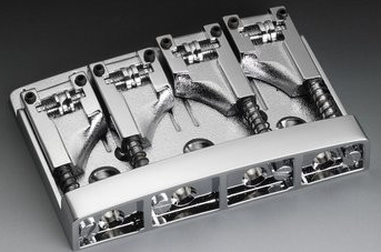 ALLPARTS SCHALLER BASS BRIDGE WITH ROLLERS / WITH 3 MM SPACER / CHROME / ADJUSTABLE SPACING 2-3/32 TO 2-1/2