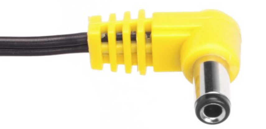 CIOKS 3050 TYPE 3/ 5.5 & 2.5MM/ DC-PLUG/ CENTRE NEGATIVE/ L SHAPE/ 50 CM (YELLOW)