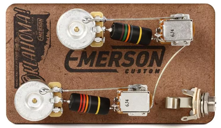 EMERSON CUSTOM LES PAUL LONG SHAFT PRE-WIRED ASSEMBLY (BUMBLEBEE CAPS) W/ PUSH PULL POTS