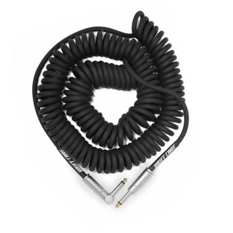 Bullet Cable 30' Black Coil Cable (Straight to Right Angle)