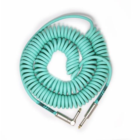 Bullet Cable 30' Seafoam Coil Cable (Straight to Right Angle)