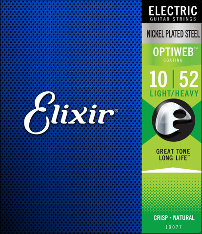 Elixir 19077 Optiweb Electric Guitar Strings Light-Heavy 10-52