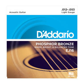 D'ADDARIO EJ16 SET 12-53 ACOUSTIC GUITAR STRINGS