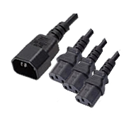 Temple Audio IEC To Triple IEC Splitter Cable