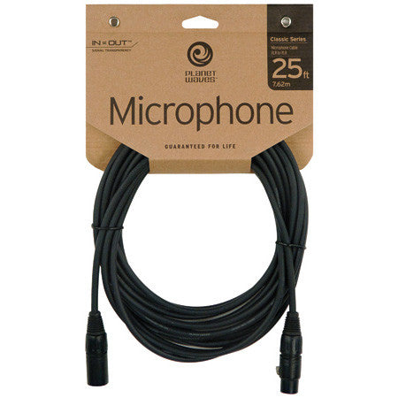 Planet Waves Classic Series Microphone Cable (XLR ML to XLR FM) - 25'