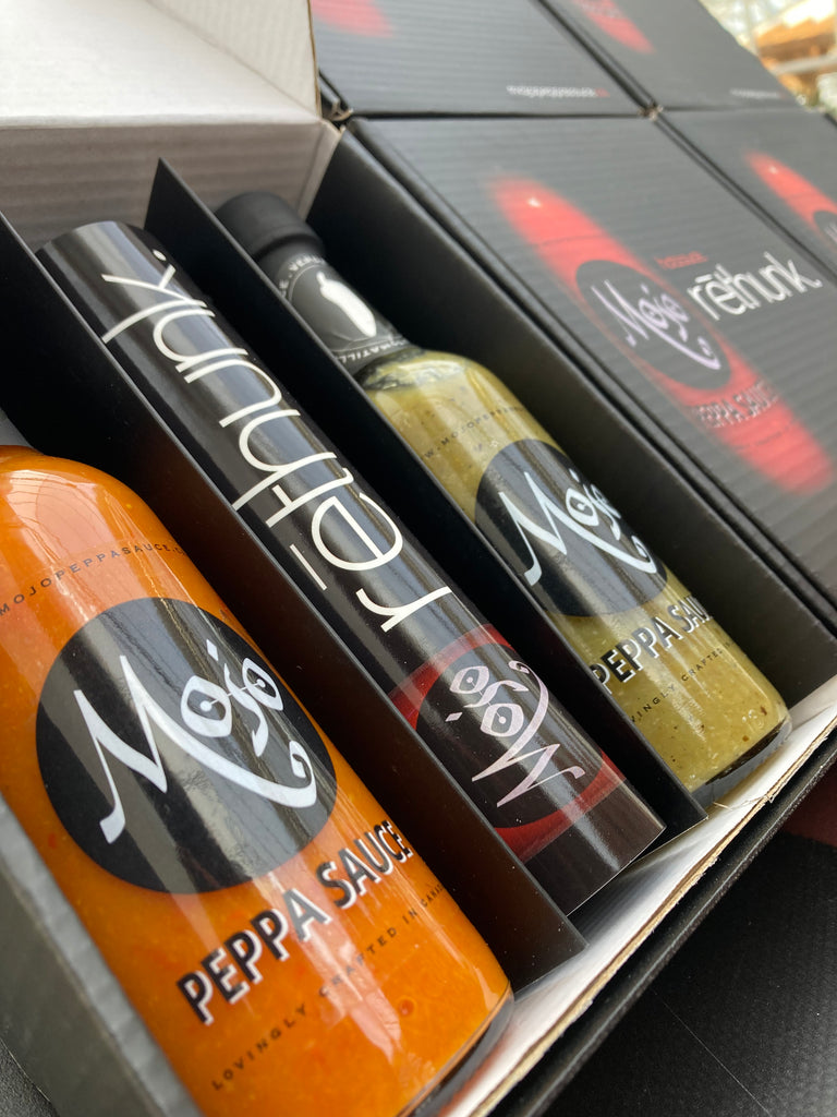 MOJO PEPPA SAUCE ‘SAUCE VAULT' DELUXE GIFT BOX (HOLDS UP TO 3 BOTTLES)