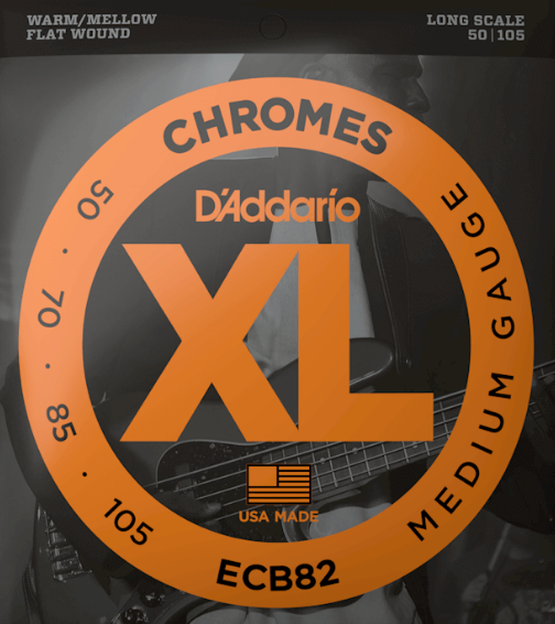 D'ADDARIO ECB82 CHROMES 50-105 LONG SCALE FLATWOUND BASS STRINGS