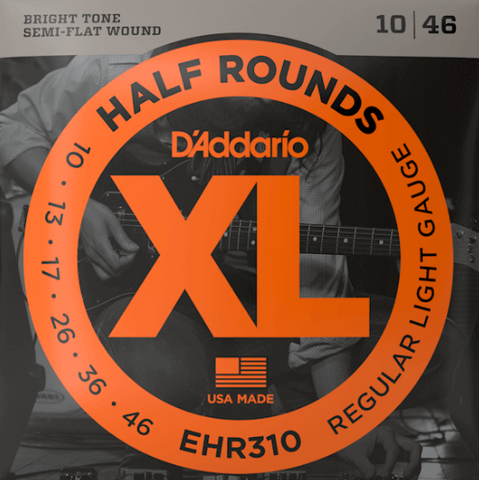 D'ADDARIO EHR310 HALF-ROUND REG LIGHT ELECTRIC GUITAR STRINGS 10-46