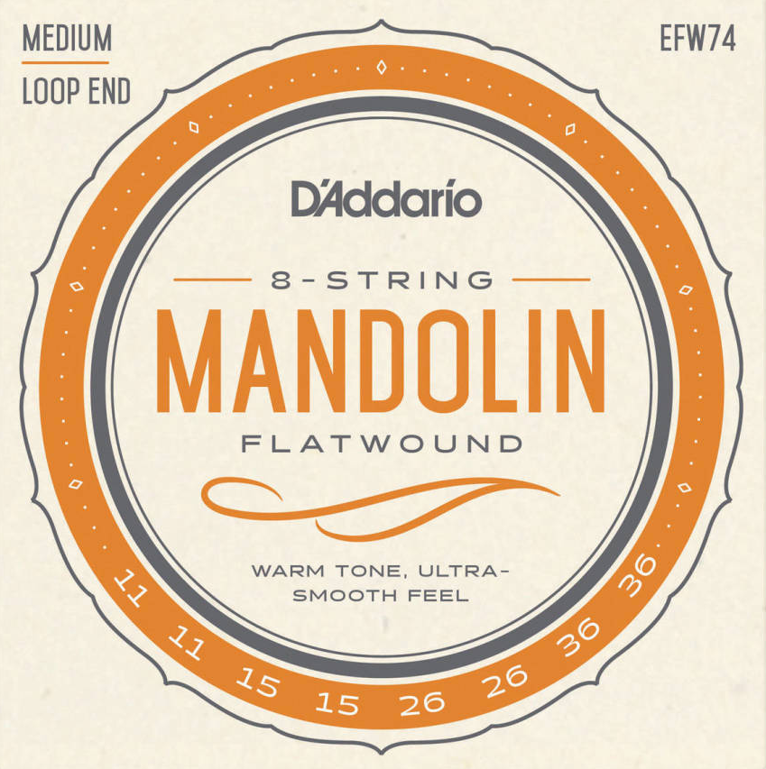 D'ADDARIO EFW74 MANDOLIN FLATWOUND MEDIUM STRINGS