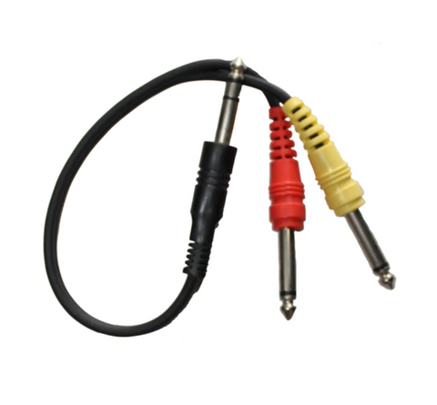 LINK AUDIO SOLUTIONS Y-CABLE ADAPTER AA28Y TRS 1/4" MALE TO 2X MONO 1/4" MALE