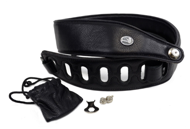 Levy's PC17LX 2.5" Garment Leather Guitar Strap w/ Foam Padding - Black