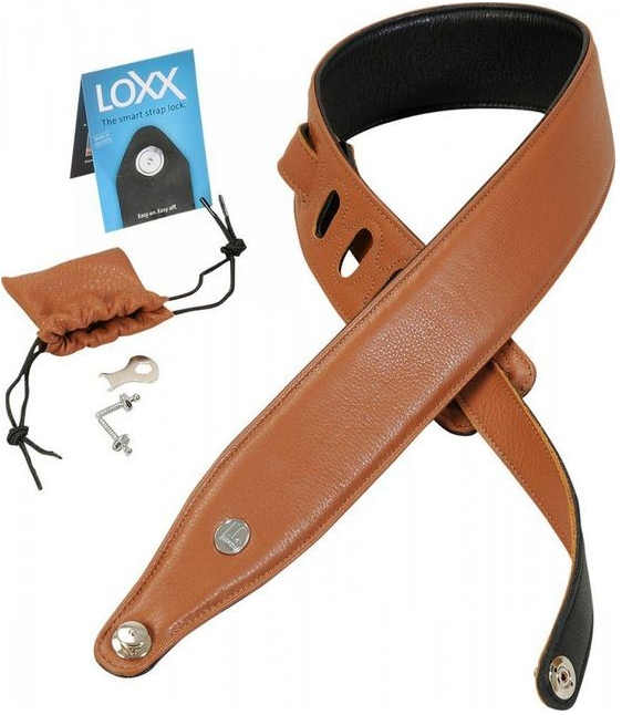 Levy's PC17LX 2.5"Garment Leather Guitar Strap w/ Foam Padding - Tan