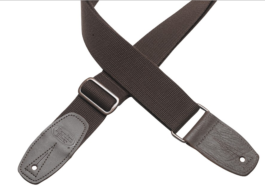 Reunion Blues Merino Wool Guitar Strap - Brown w/ Brown Leather Ends