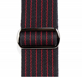 Reunion Blues Merino Wool Guitar Strap - Red Pinstripe w/ Black Leather Ends