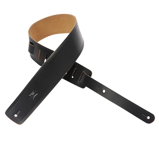 Levy's DM1 Plain Leather Strap Suede Back - Black