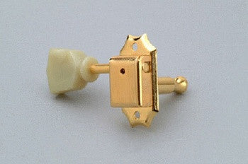 Allparts Gotoh Vintage Style Tuning Keys w/ Plastic Keystone Buttons - Gold (Pack Of 6)