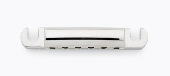 Allparts Stop Bar Tailpiece With USA Thread Studs & Anchors ( 3-1/14 Stud Spacing) - Nickel