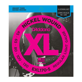 D'ADDARIO EXL170-5 45-130 LONG SCALE ELECTRIC BASS STRINGS