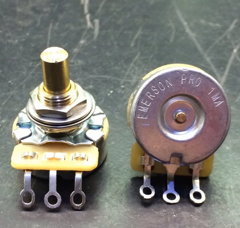 EMERSON CUSTOM PRO CTS POTENTIOMETERS 1MEG-OHM (AUDIO TAPER – 0.375” SHORT SOLID SHAFT)