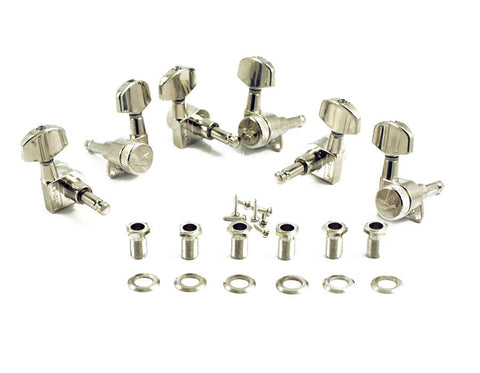 Kluson Locking Tuners - Nickel (Pack Of 6)