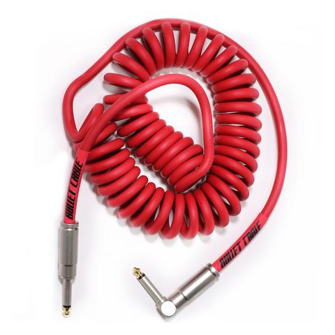 Bullet Cable 15' Red Coil Cable (Straight to Right Angle)